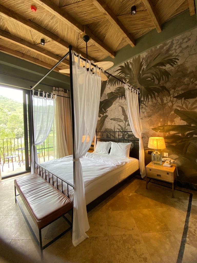 Minimal living room with warm wood tones and soft textiles